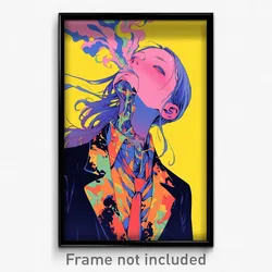 Anime Art Poster - Woman Feeling Dominant, Nifty Adjusting Necktie (Print)