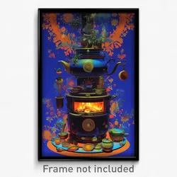 Art Poster - Bountiful Stove (Psychedelic Trippy Weird 11x17 Cartoon Print)