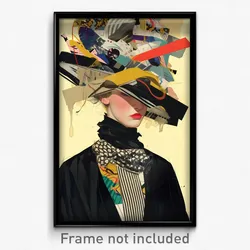 Art Poster - Woman Feeling Shameless, Cluttered Black Headwear (Art Print)