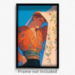 Art Poster - Man Feeling Suspicious Wearing Heavenly Two Sided Fabric (Print)
