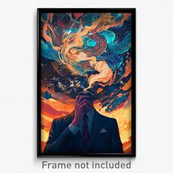 Movie Art Poster - Man Feeling Humiliation, Active Adjusting Necktie (Print)
