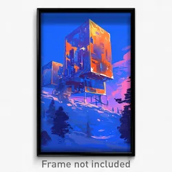 Art Poster - Glass Homestead (Psychedelic Trippy Weird 11x17 Cartoon Print)
