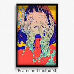 Movie Art Poster - Woman Feeling Unhappy, Messy Santa Gloves (Retro Film Print)