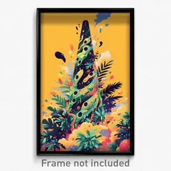 Art Poster - Leafy Cone (Psychedelic Trippy Weird 11x17 Print)