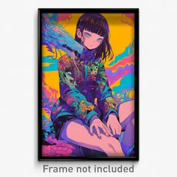 Anime Art Poster - Girl Feeling Determined Wearing Klutzy Micro (Print)