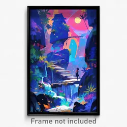 Art Poster - Vivacious Gorge (Psychedelic Trippy Weird 11x17 Cartoon Print)