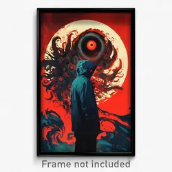 Movie Art Poster - Man Feeling Grouchiness, Amusing Blue Hoodie (Film Print)