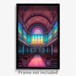 Art Poster - Stupendous Synagogue (Psychedelic Trippy Weird 11x17 Cartoon Print)