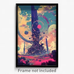 Movie Art Poster - Dazzling Exotic Town (Psychedelic Retro Weird Film Print)