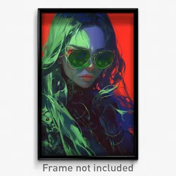Art Poster - Girl Feeling Hate, Stupendous Green Tinted Eyewear (Art Print)