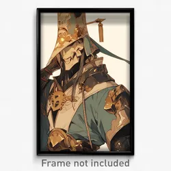 Anime Art Poster - Man Feeling Satisfaction, Memorable Visor Armor (Print)