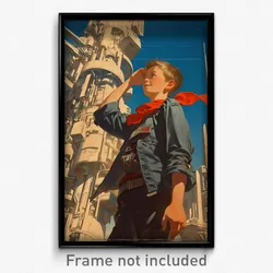 Movie Art Poster - Boy Feeling Joviality, Wobbly Red Bandana (Retro Film Print)