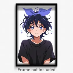 Anime Art Poster - Boy Feeling Homesickness, Well Off Black Neckerchief (Print)