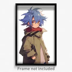 Anime Art Poster - Boy Feeling Relieved Wearing Crafty Collared Coat (Print)