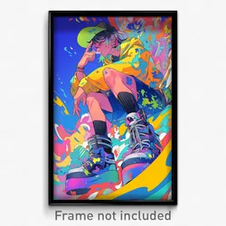 Anime Art Poster - Boy Feeling Jubilation, Reasonable Platform Boots (Print)