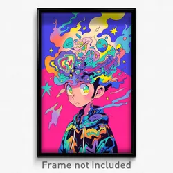 Anime Art Poster - Boy Feeling Discombobulated Wearing Worldly Tulip Hat (Print)
