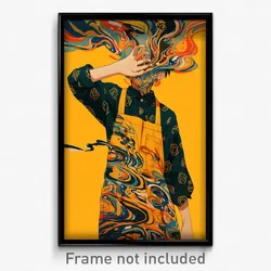 Art Poster - Boy Feeling Mad Wearing Odd Yellow Apron (Art Print)