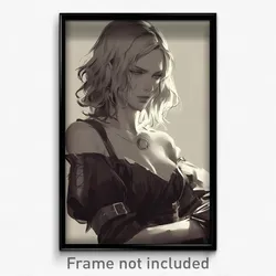 Art Poster - Woman Feeling Stubborn Wearing Valuable Torn Sleeves (Print)