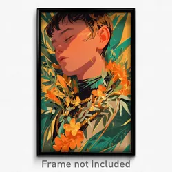 Art Poster - Boy Feeling Schadenfreude Wearing Acclaimed Necklace (Art Print)