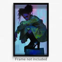 Art Poster - Woman Feeling Moody Wearing Quixotic Shoes (Art Print)