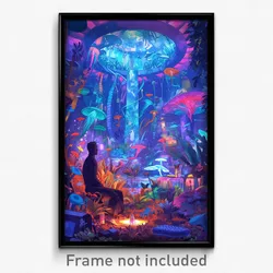 Art Poster - Unrealistic Los Angeles (Psychedelic Trippy Weird Cartoon Print)