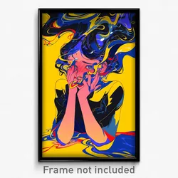 Art Poster - Woman Feeling Offended Wearing Wiry White (Art Print)