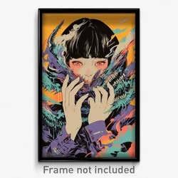 Movie Art Poster - Woman Feeling Rattled, Complex Purple Sleeves (Film Print)
