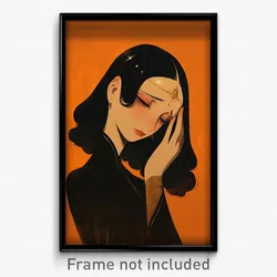 Movie Art Poster - Girl Feeling Sorrow, Grand Forehead Jewel (Retro Film Print)