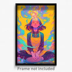 Anime Art Poster - Girl Feeling Eagerness Wearing Wonderful Yellow Apron (Print)