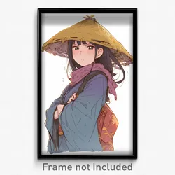 Anime Art Poster - Girl Feeling Dislike, Carefree Alternate Headwear (Print)