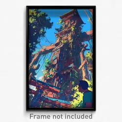Art Poster - Admired Sawmill (Psychedelic Trippy Weird 11x17 Cartoon Print)