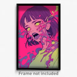 Anime Art Poster - Woman Feeling Unnerved Wearing Modern Pink (Print)