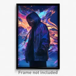 Art Poster - Man Feeling Insulted, Elegant Hooded Track Jacket (Art Print)