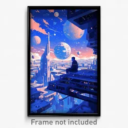 Movie Art Poster - Starry Loft (Psychedelic Trippy Retro Cartoon Film Print)