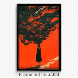 Anime Art Poster - Man Feeling Lonely Wearing Orderly Red Dress (Print)