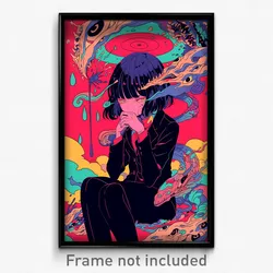 Anime Art Poster - Girl Feeling Wrath Wearing Thoughtful Suit (Print)