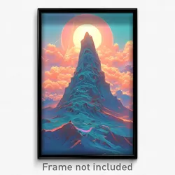 Art Poster - Wavy Summit (Psychedelic Trippy Weird 11x17 Cartoon Print)