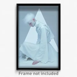 Art Poster - Man Feeling Moody Wearing Triangular White Dress (Art Print)