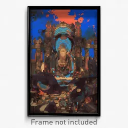 Art Poster - Glitchy Dais (Psychedelic Trippy Weird 11x17 Cartoon Print)