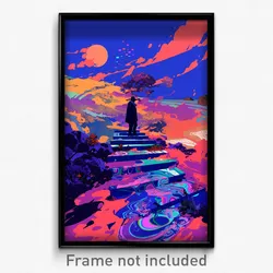 Art Poster - Wild Plaza (Psychedelic Trippy Weird 11x17 Print)