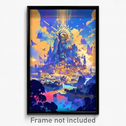 Art Poster - Wide Friary (Psychedelic Trippy Weird 11x17 Cartoon Print)