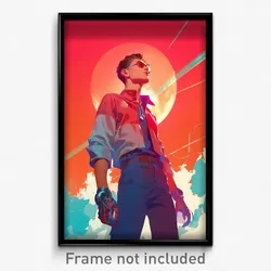 Movie Art Poster - Boy Feeling Self Confident, Thick Shirt (Retro Film Print)