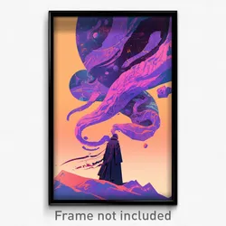 Movie Art Poster - Round Fells (Psychedelic Trippy Retro Cartoon Film Print)