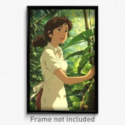 Anime Art Poster - Woman Feeling Awe Wearing Nifty White Apron (Print)