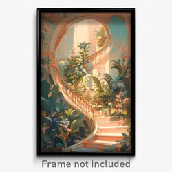 Art Poster - Elegant Ramp (Psychedelic Trippy Weird 11x17 Cartoon Print)