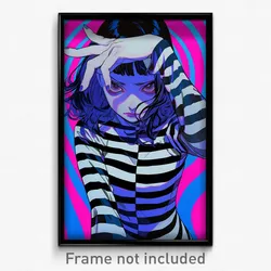 Art Poster - Woman Feeling Wrath Wearing Simplistic Prison Clothes (Print)