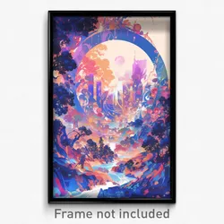 Art Poster - Faraway Wall (Psychedelic Trippy Weird 11x17 Print)