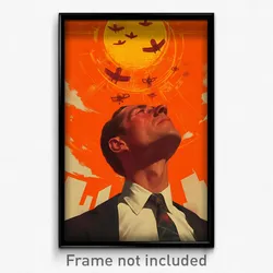 Russian Movie Poster - Man Feeling Smug, Cluttered White Necktie (Art Print)
