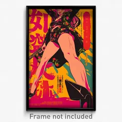 Chinese Movie Poster - Girl Feeling Vicious, Astonishing Side Slit Shorts