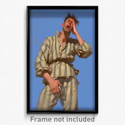 Art Poster - Man Feeling Alarm Wearing Carefree Clothes Pull (Print)